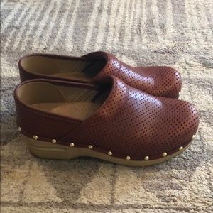 Dansko perforated brown clog